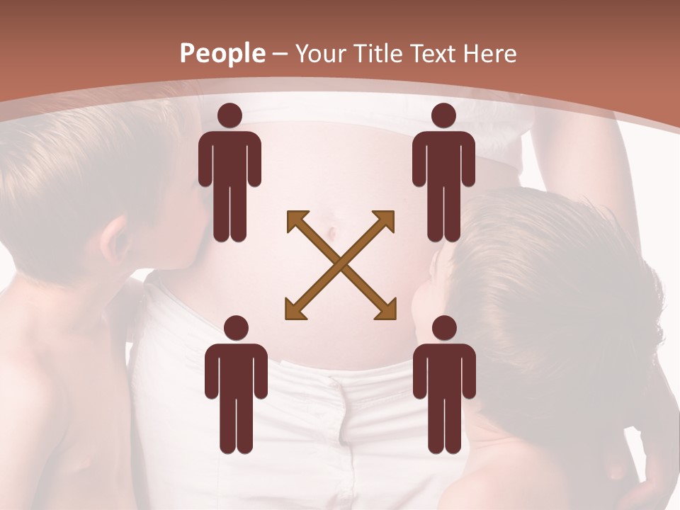 Pregnant Mom And Young Sons PowerPoint Template