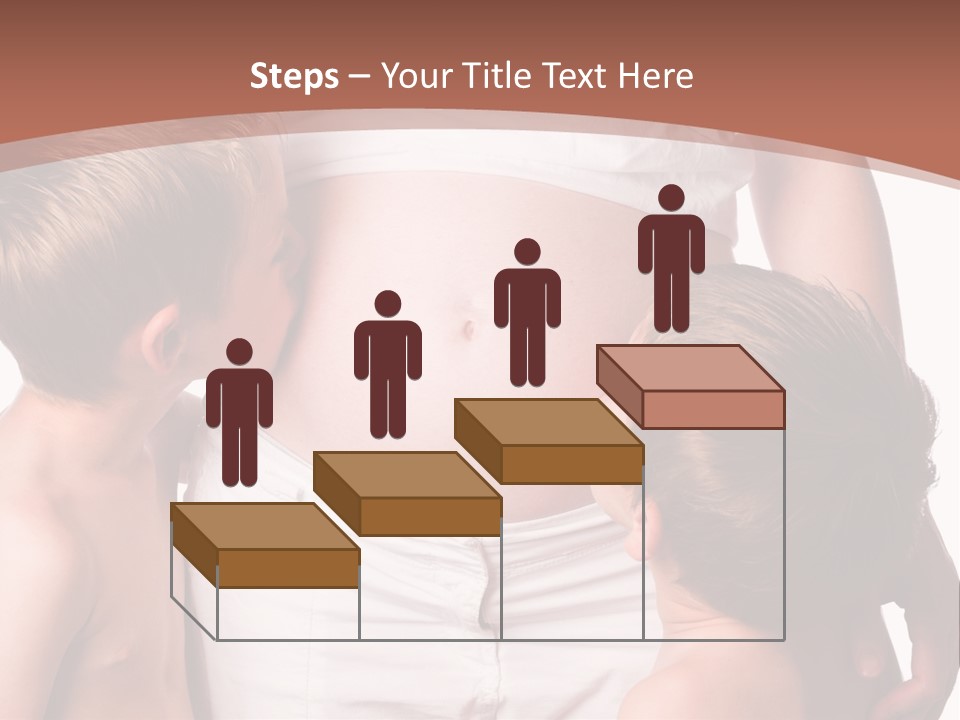 Pregnant Mom And Young Sons PowerPoint Template