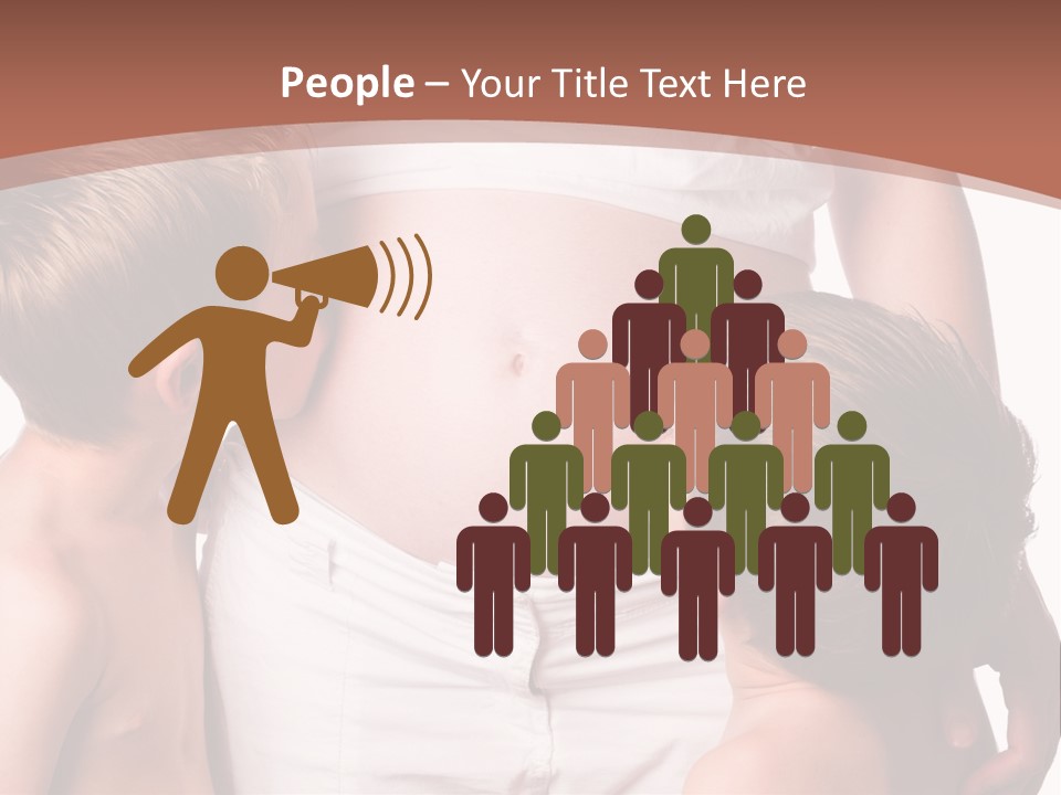 Pregnant Mom And Young Sons PowerPoint Template