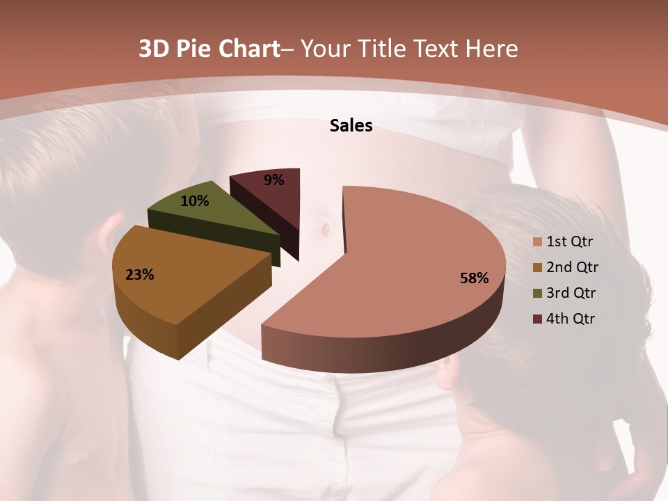 Pregnant Mom And Young Sons PowerPoint Template