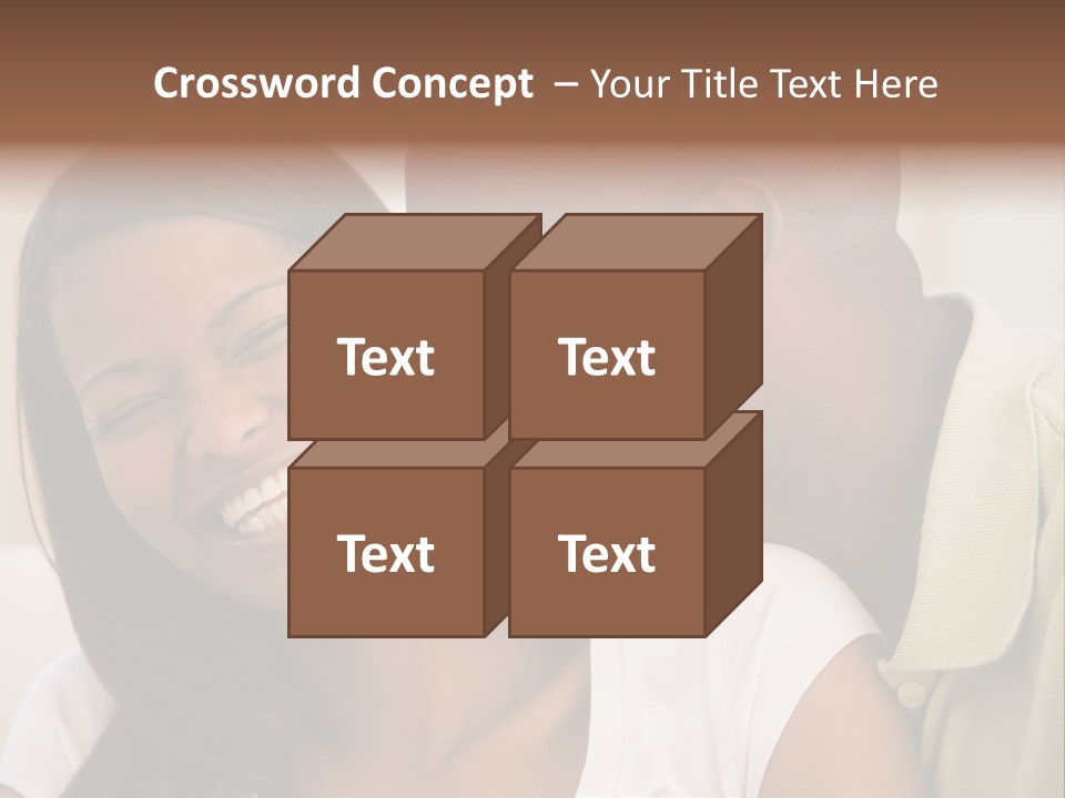 Couple In Living Room Smiling PowerPoint Template