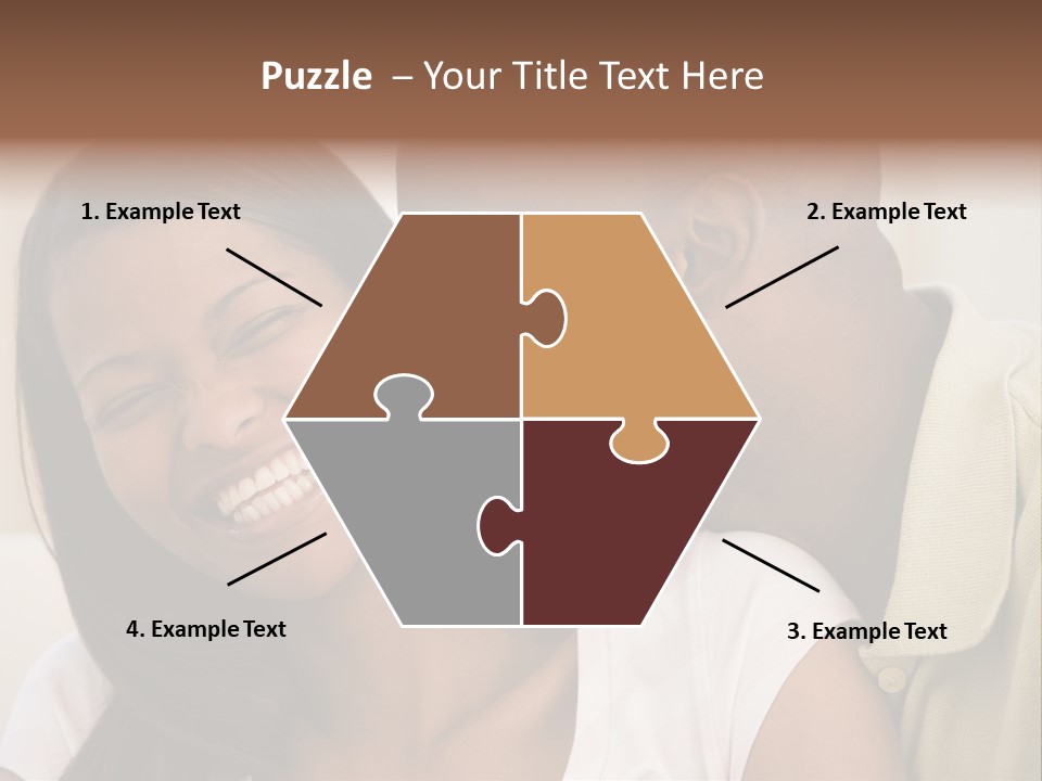 Couple In Living Room Smiling PowerPoint Template