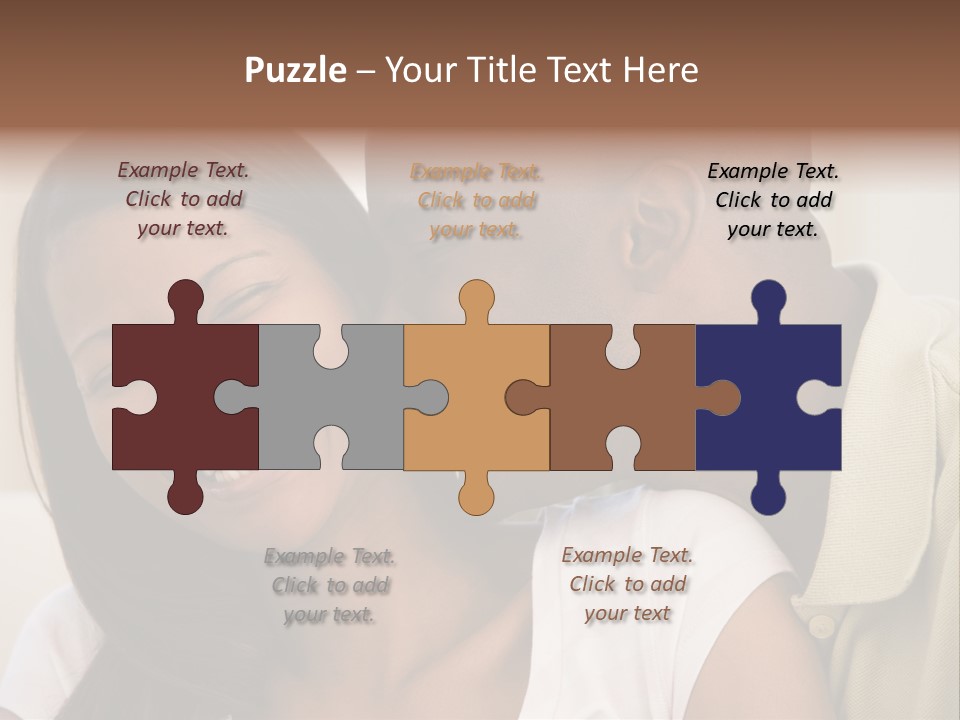 Couple In Living Room Smiling PowerPoint Template