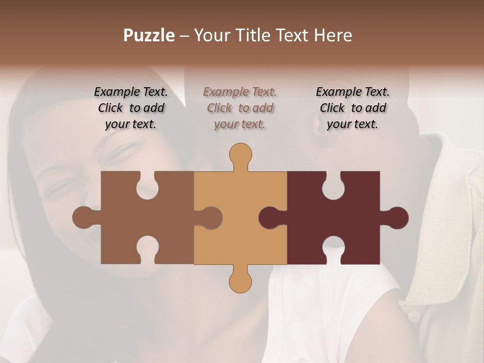 Couple In Living Room Smiling PowerPoint Template