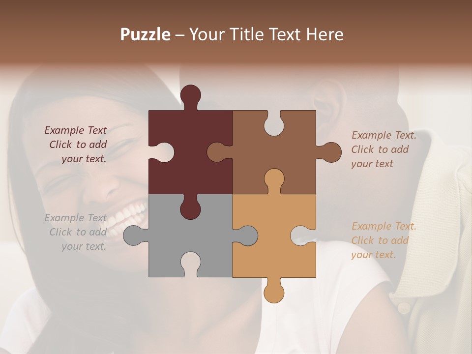 Couple In Living Room Smiling PowerPoint Template