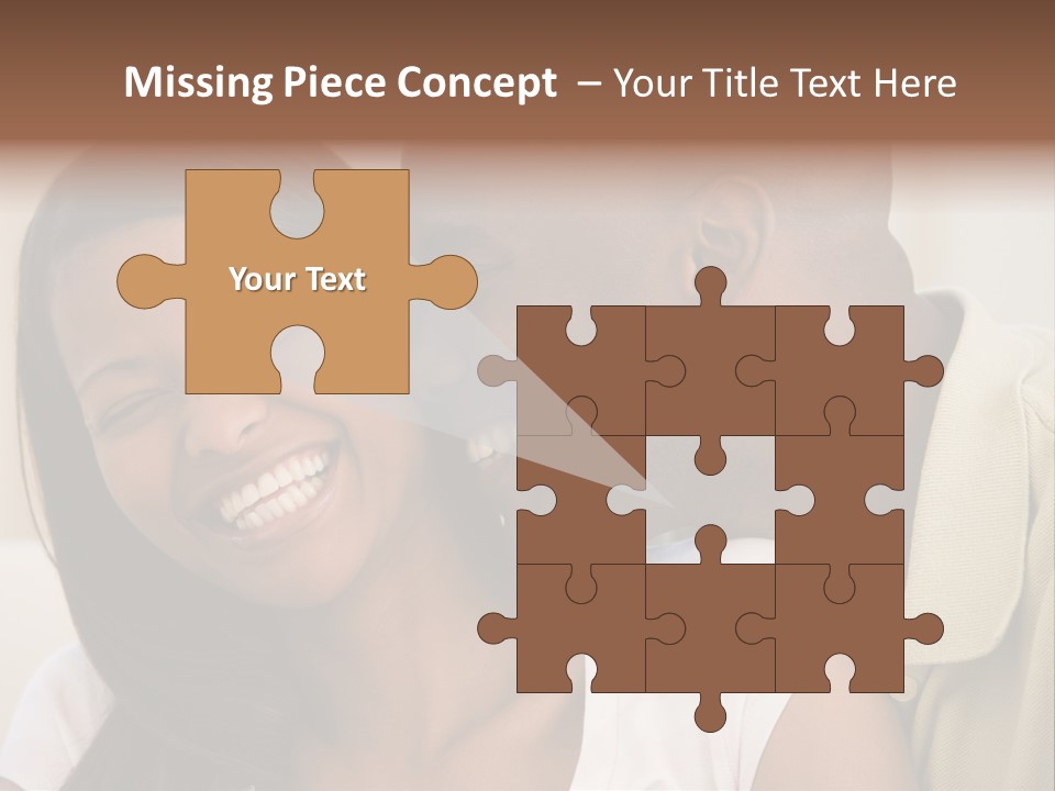 Couple In Living Room Smiling PowerPoint Template