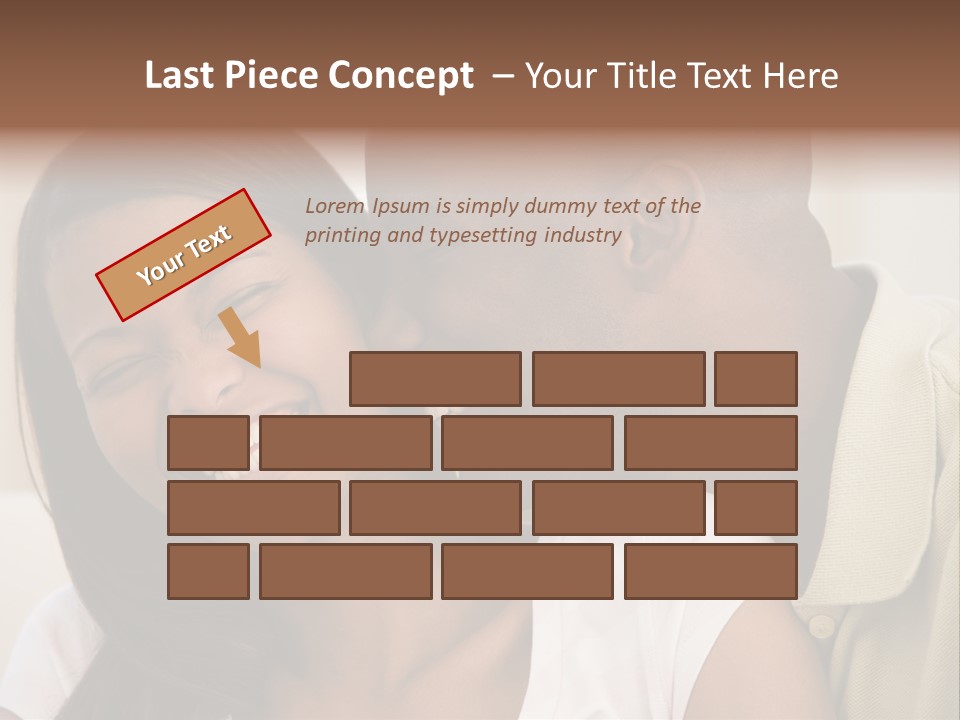 Couple In Living Room Smiling PowerPoint Template