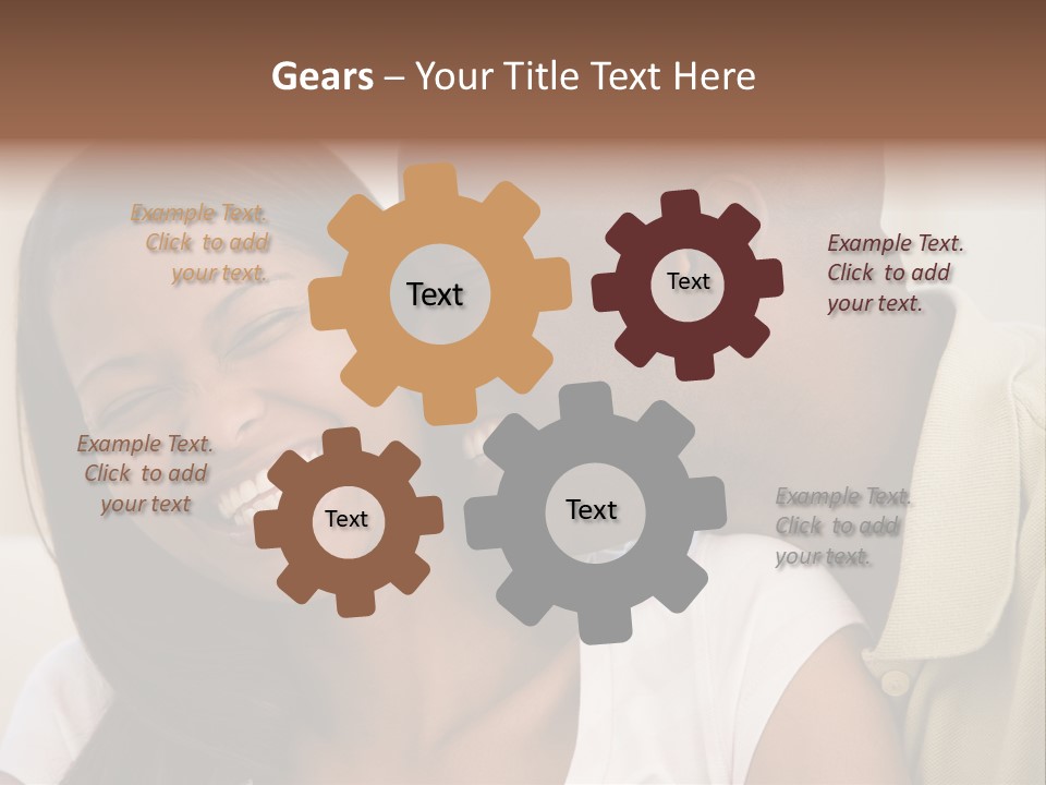 Couple In Living Room Smiling PowerPoint Template