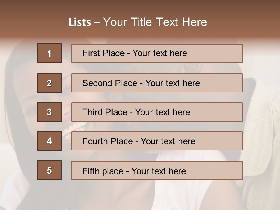 Couple In Living Room Smiling PowerPoint Template