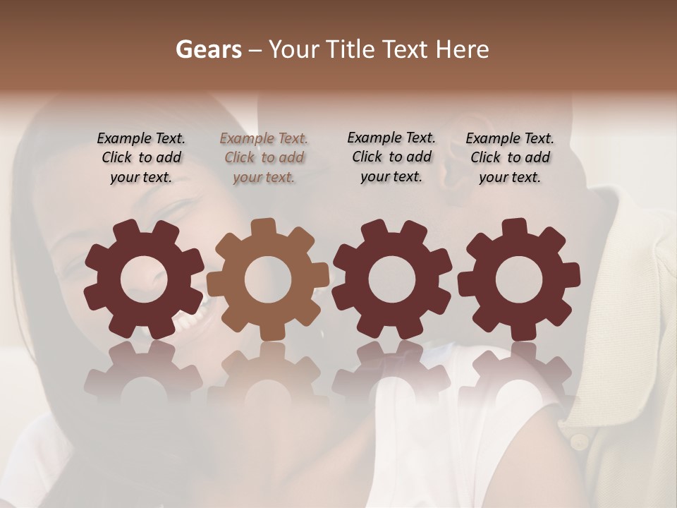 Couple In Living Room Smiling PowerPoint Template