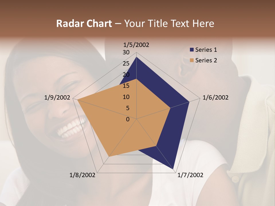 Couple In Living Room Smiling PowerPoint Template