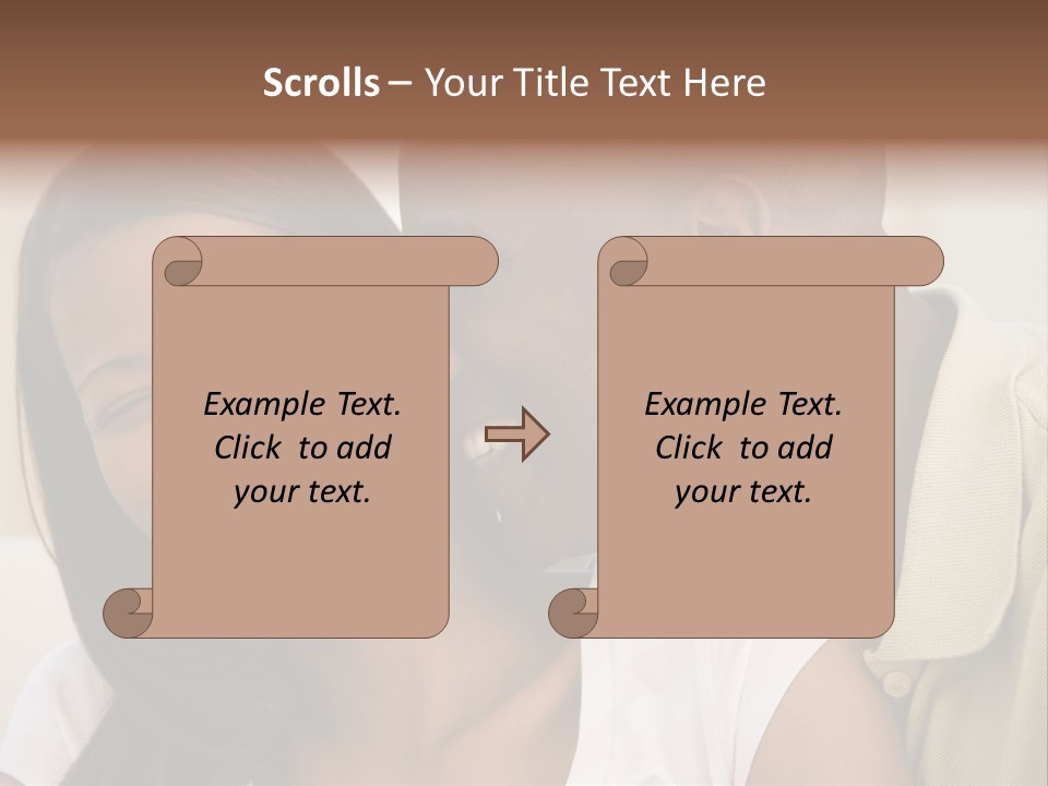 Couple In Living Room Smiling PowerPoint Template