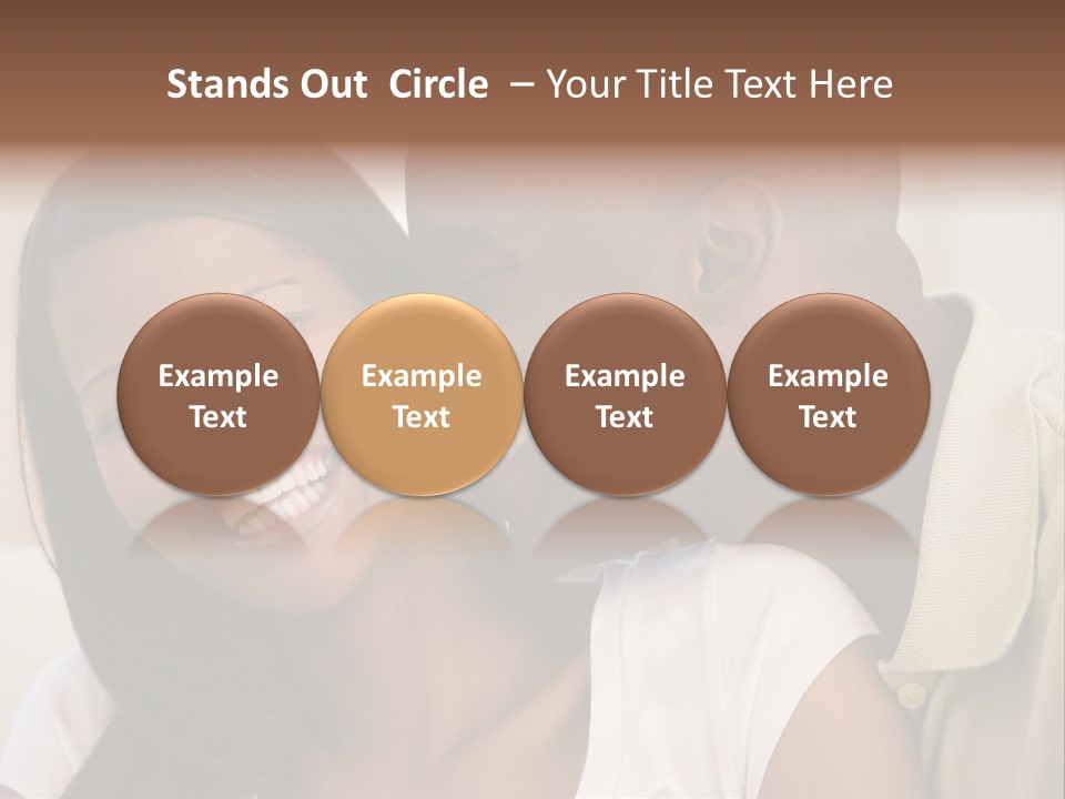 Couple In Living Room Smiling PowerPoint Template