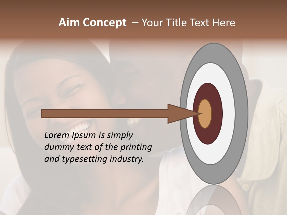 Couple In Living Room Smiling PowerPoint Template