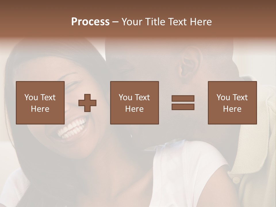 Couple In Living Room Smiling PowerPoint Template