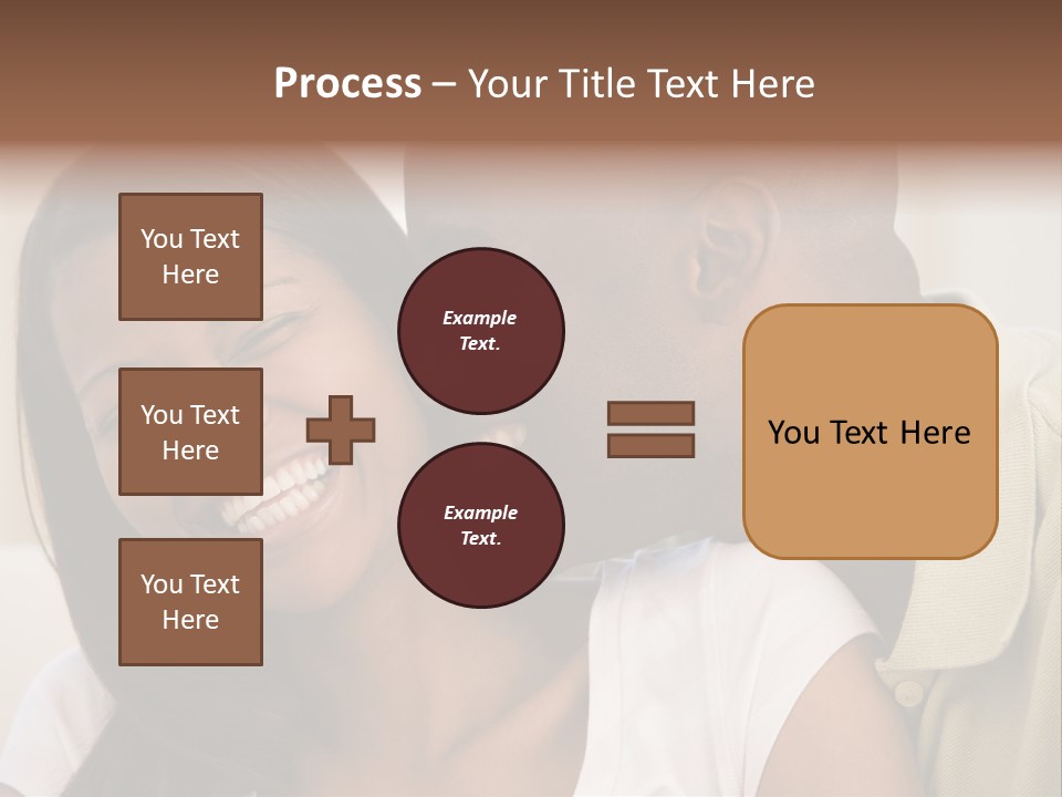 Couple In Living Room Smiling PowerPoint Template
