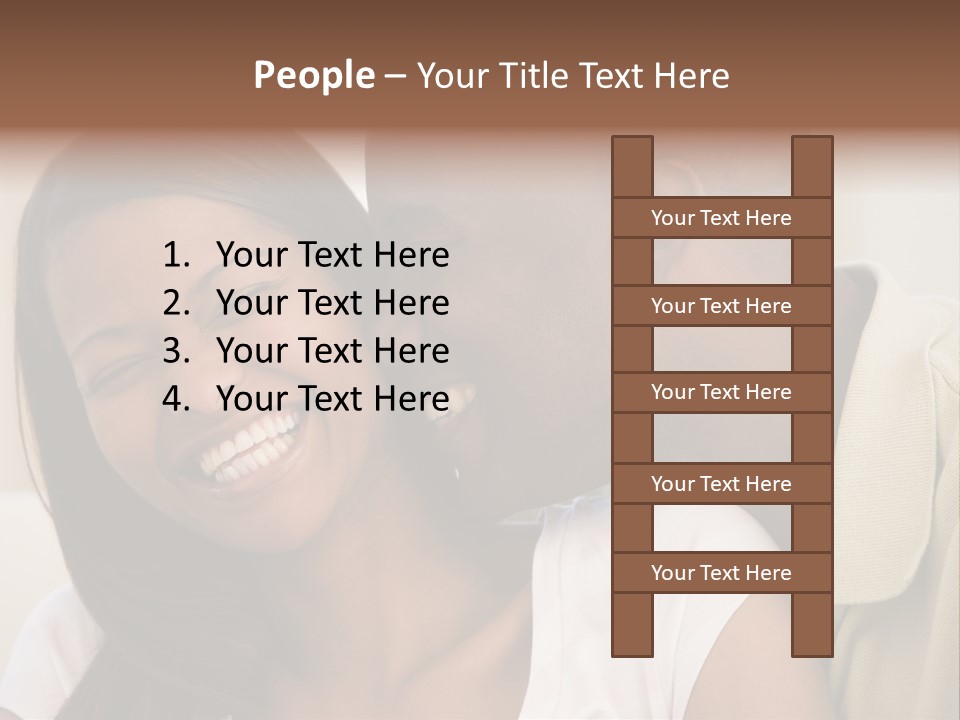 Couple In Living Room Smiling PowerPoint Template