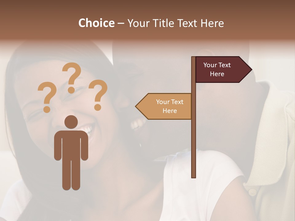 Couple In Living Room Smiling PowerPoint Template