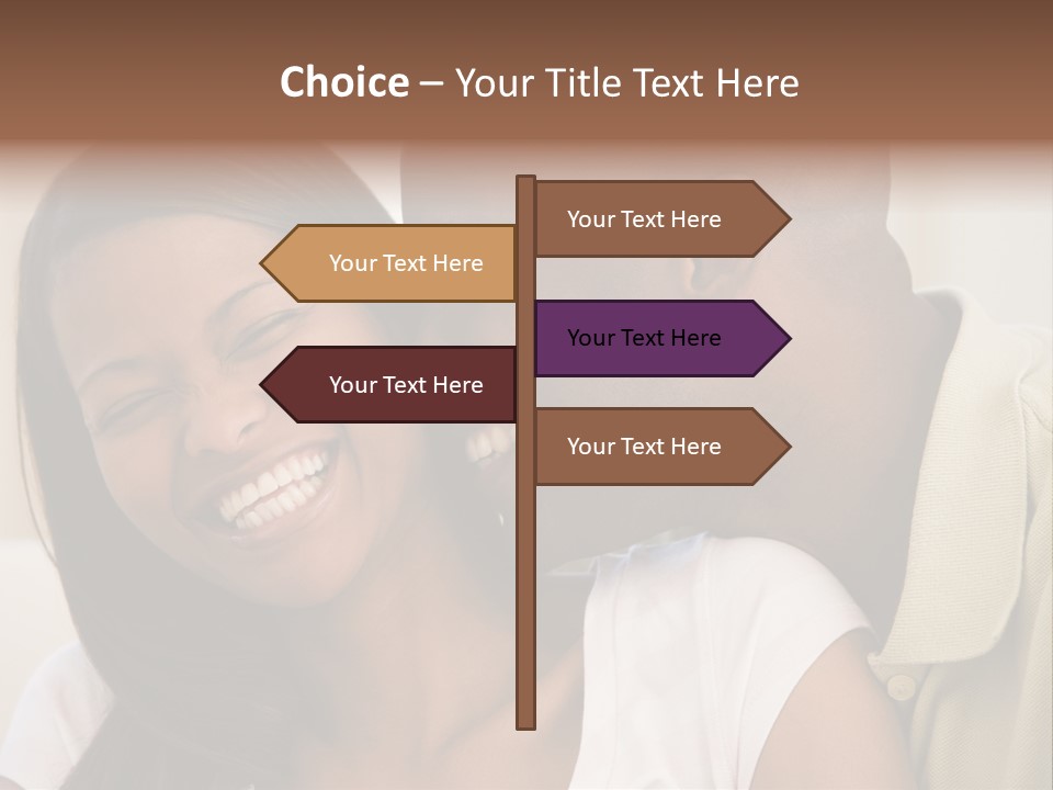 Couple In Living Room Smiling PowerPoint Template