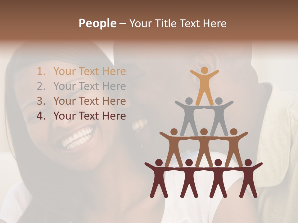 Couple In Living Room Smiling PowerPoint Template