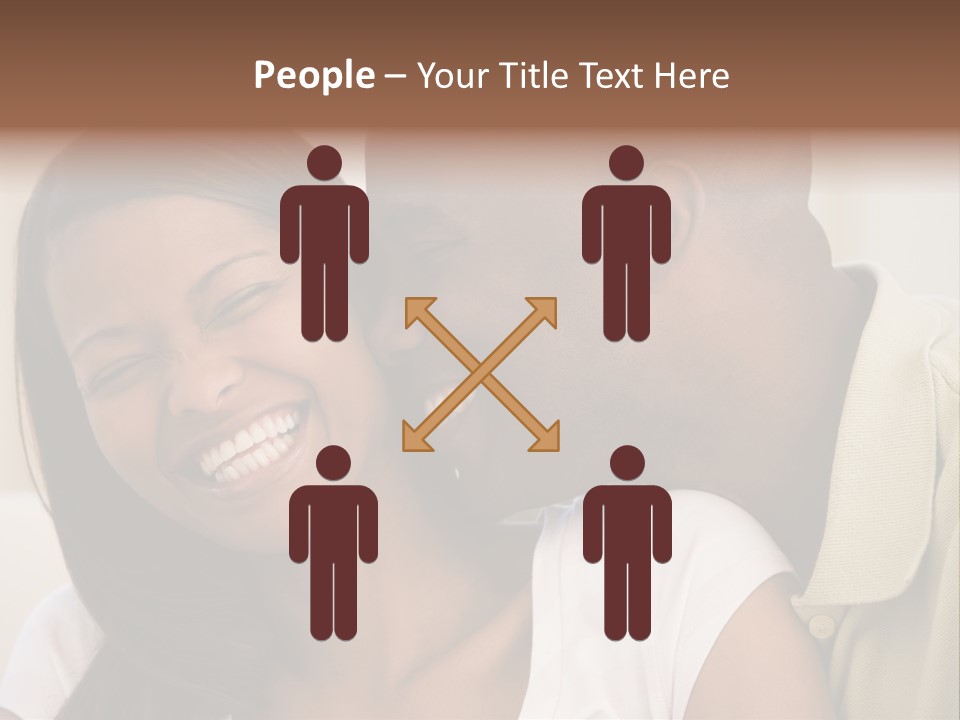 Couple In Living Room Smiling PowerPoint Template