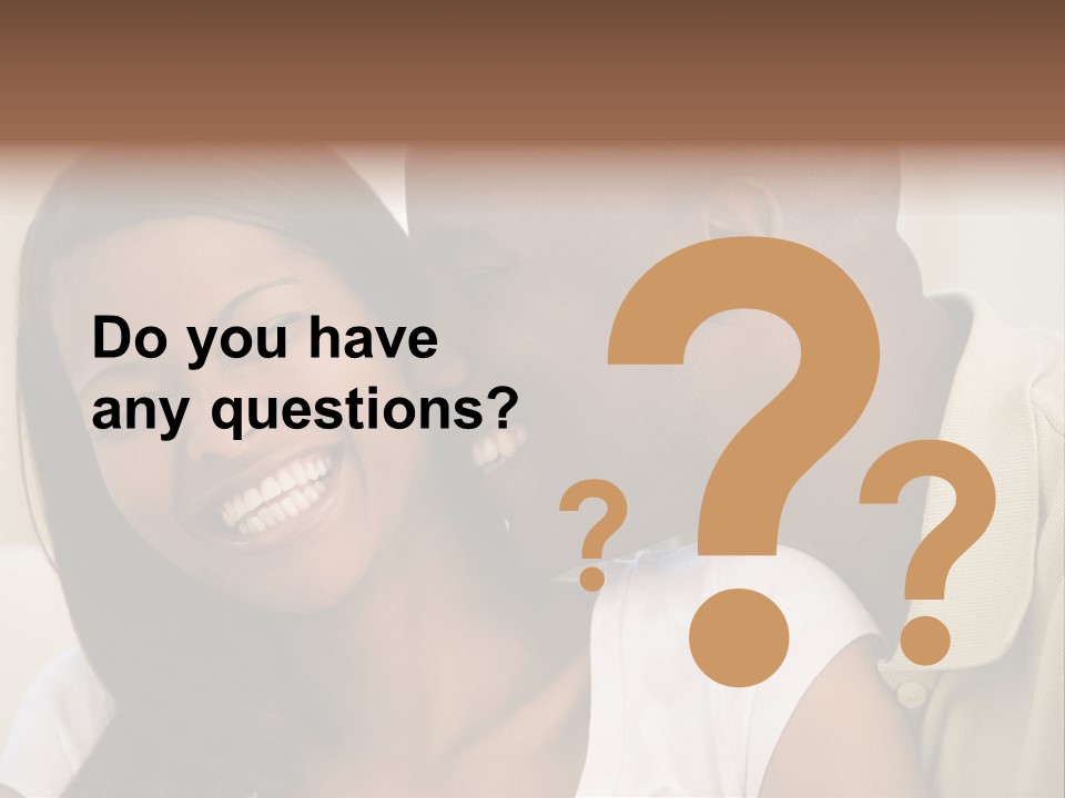 Couple In Living Room Smiling PowerPoint Template