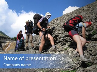 Four Climbers PowerPoint Template
