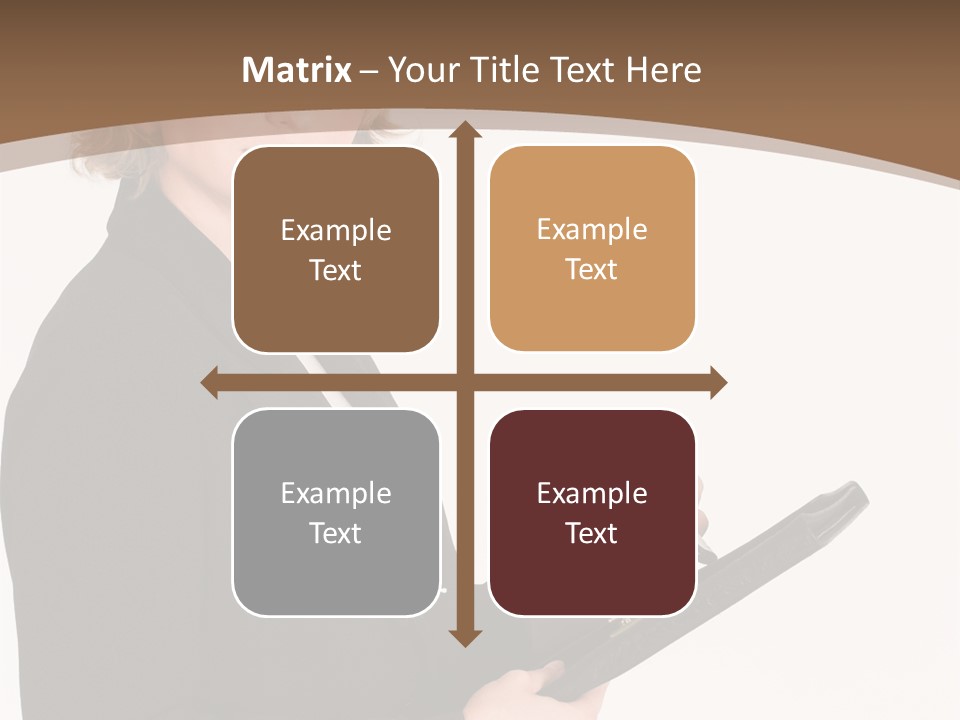 A Woman In A Business Suit Writing On A Clipboard PowerPoint Template