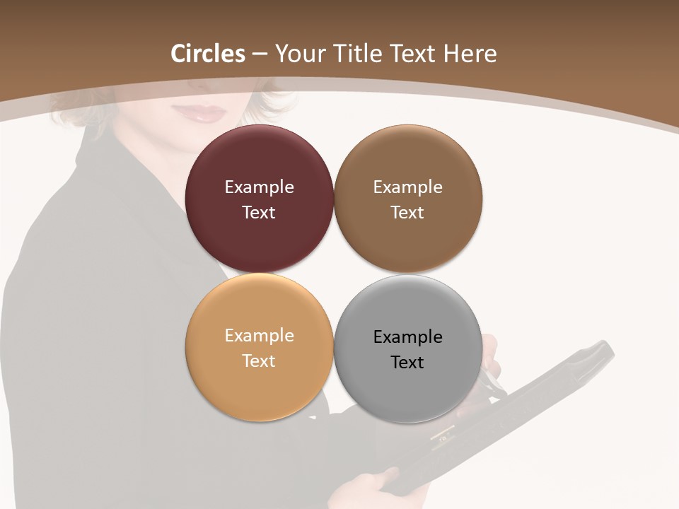 A Woman In A Business Suit Writing On A Clipboard PowerPoint Template