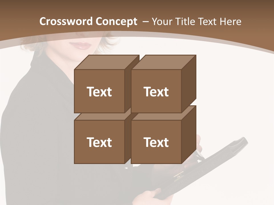 A Woman In A Business Suit Writing On A Clipboard PowerPoint Template