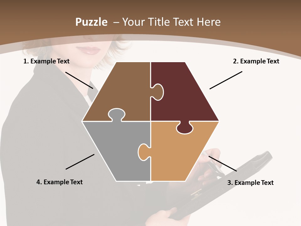 A Woman In A Business Suit Writing On A Clipboard PowerPoint Template