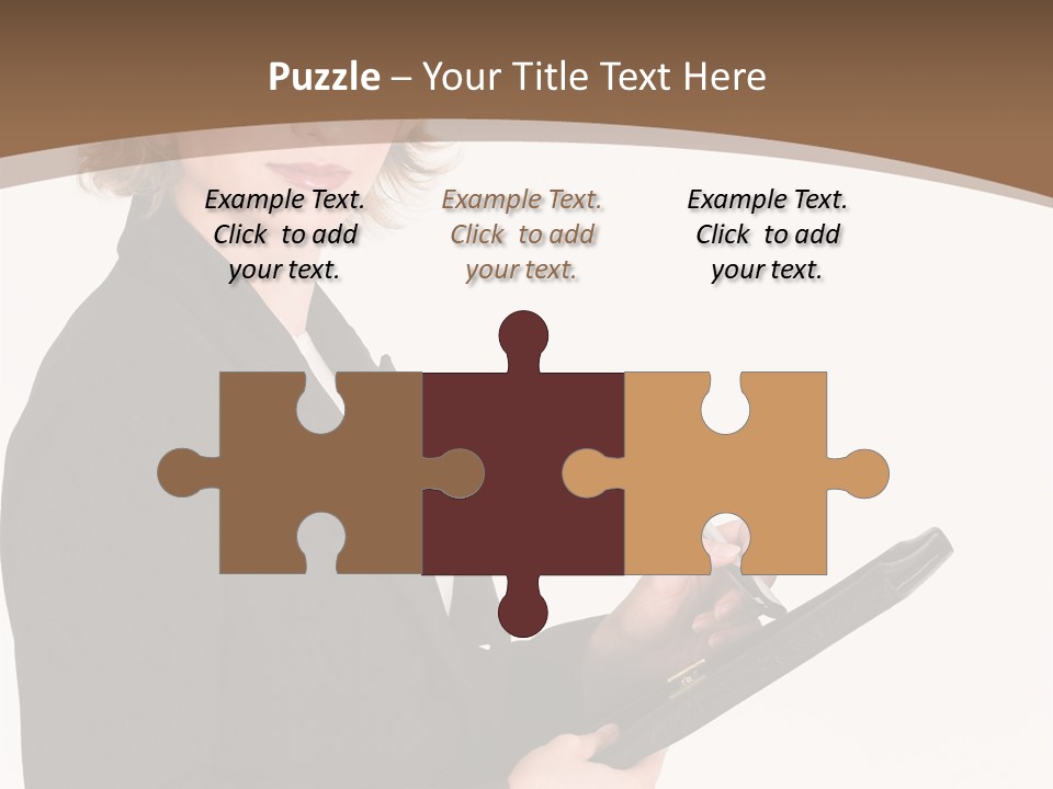 A Woman In A Business Suit Writing On A Clipboard PowerPoint Template