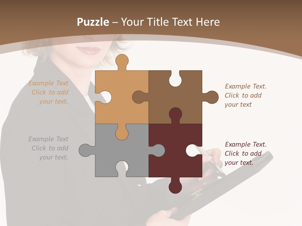 A Woman In A Business Suit Writing On A Clipboard PowerPoint Template