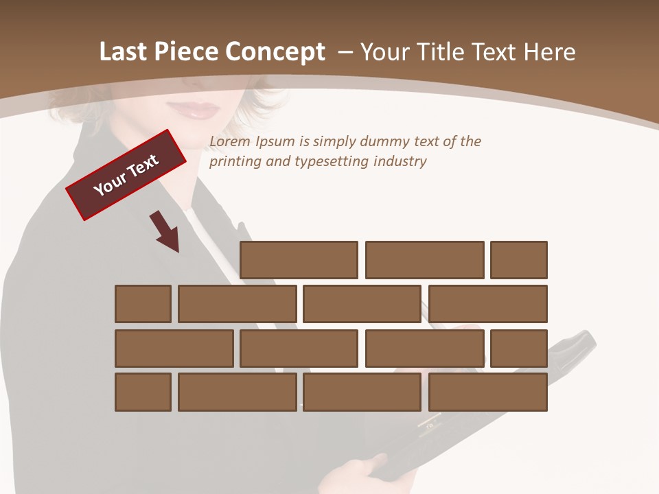 A Woman In A Business Suit Writing On A Clipboard PowerPoint Template