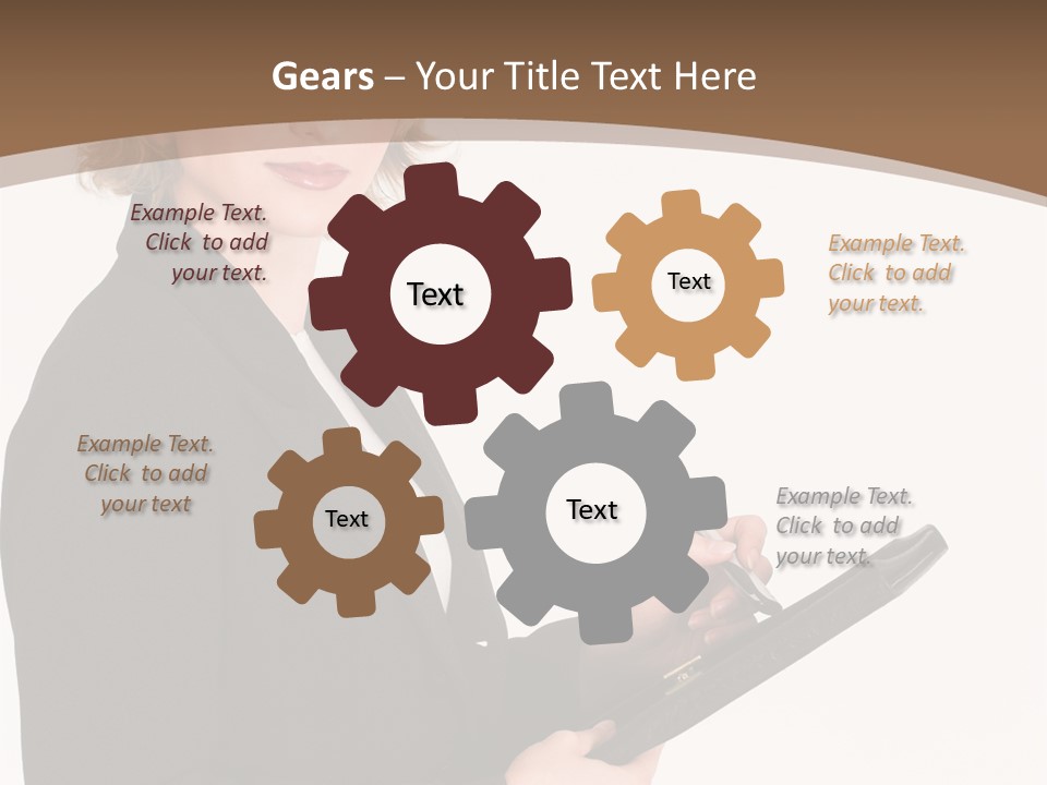 A Woman In A Business Suit Writing On A Clipboard PowerPoint Template