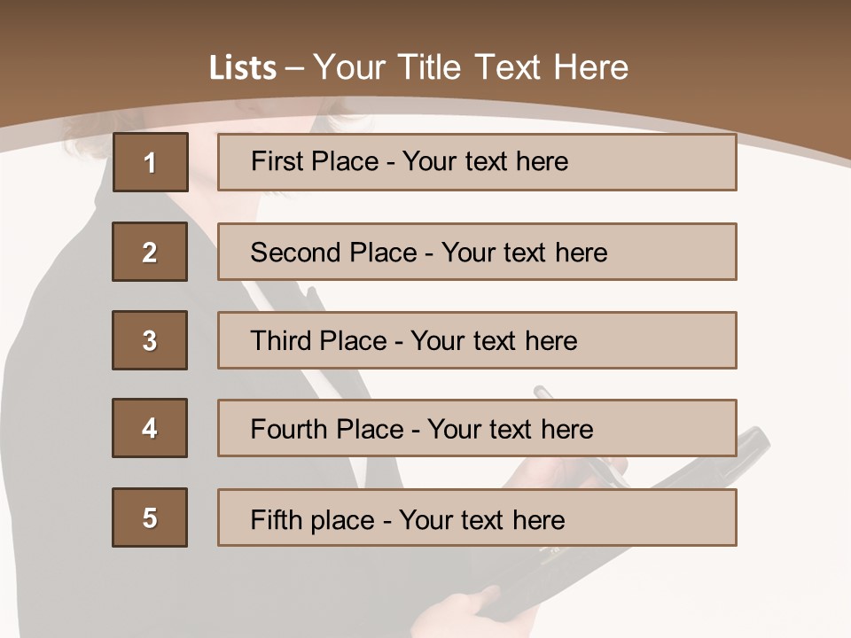 A Woman In A Business Suit Writing On A Clipboard PowerPoint Template