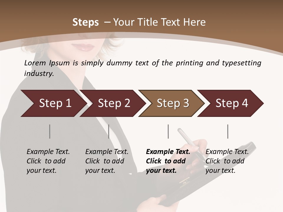 A Woman In A Business Suit Writing On A Clipboard PowerPoint Template