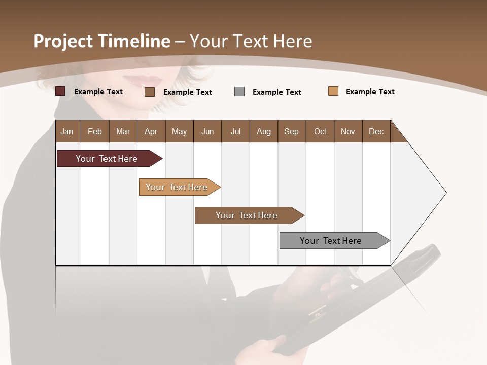 A Woman In A Business Suit Writing On A Clipboard PowerPoint Template