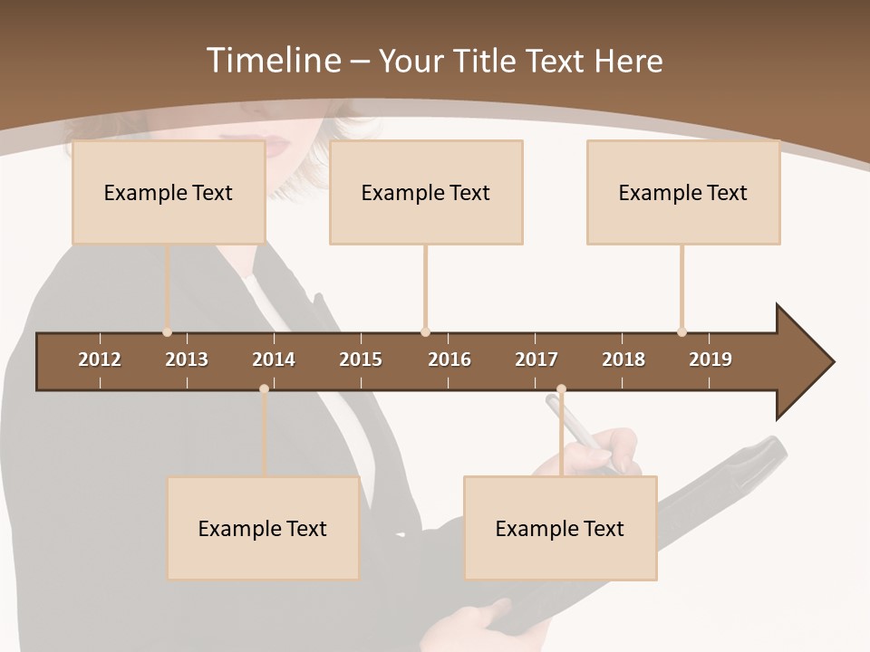 A Woman In A Business Suit Writing On A Clipboard PowerPoint Template