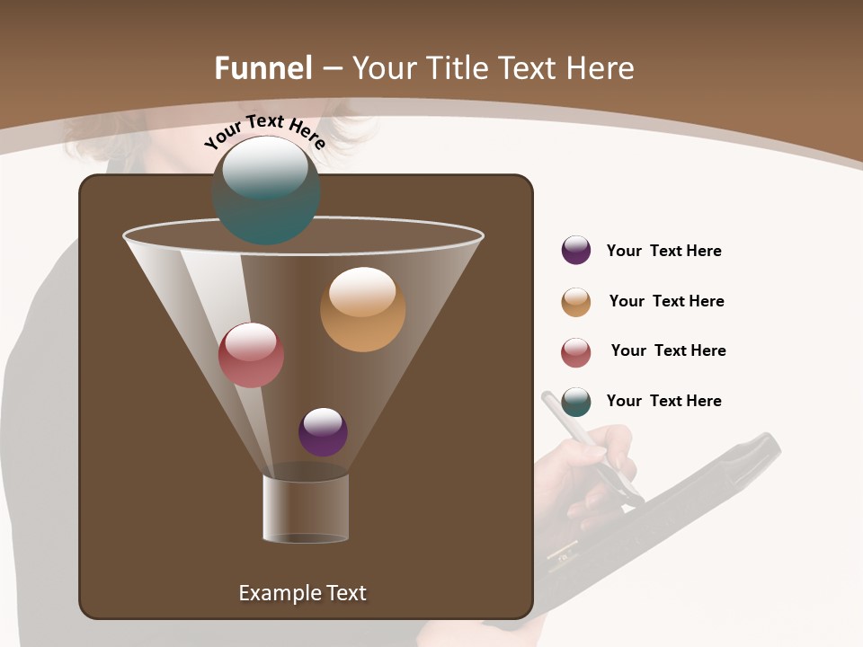 A Woman In A Business Suit Writing On A Clipboard PowerPoint Template