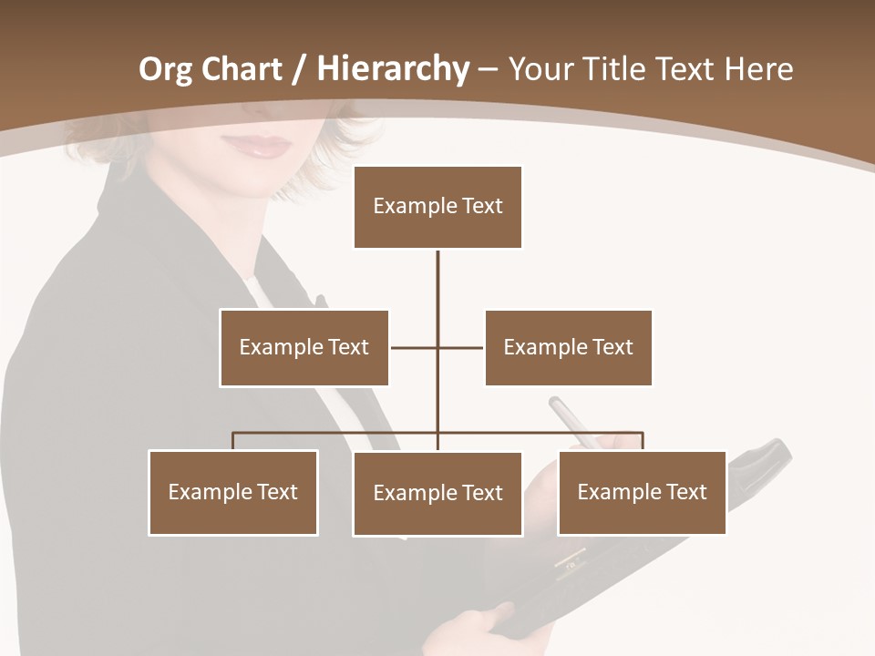 A Woman In A Business Suit Writing On A Clipboard PowerPoint Template