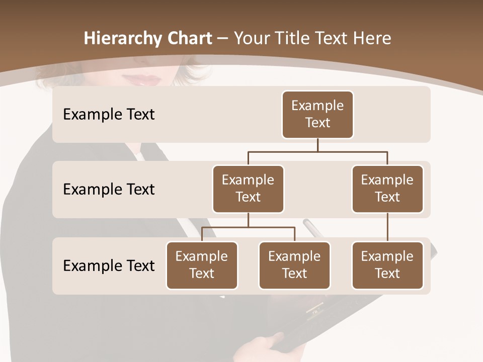 A Woman In A Business Suit Writing On A Clipboard PowerPoint Template