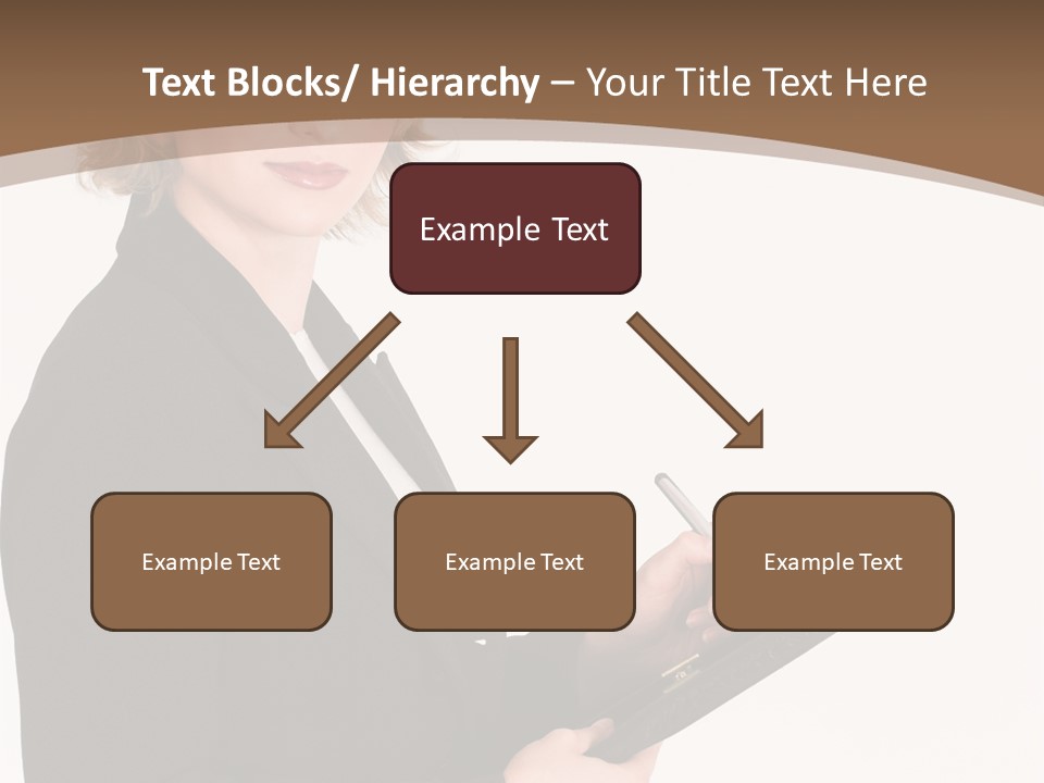 A Woman In A Business Suit Writing On A Clipboard PowerPoint Template