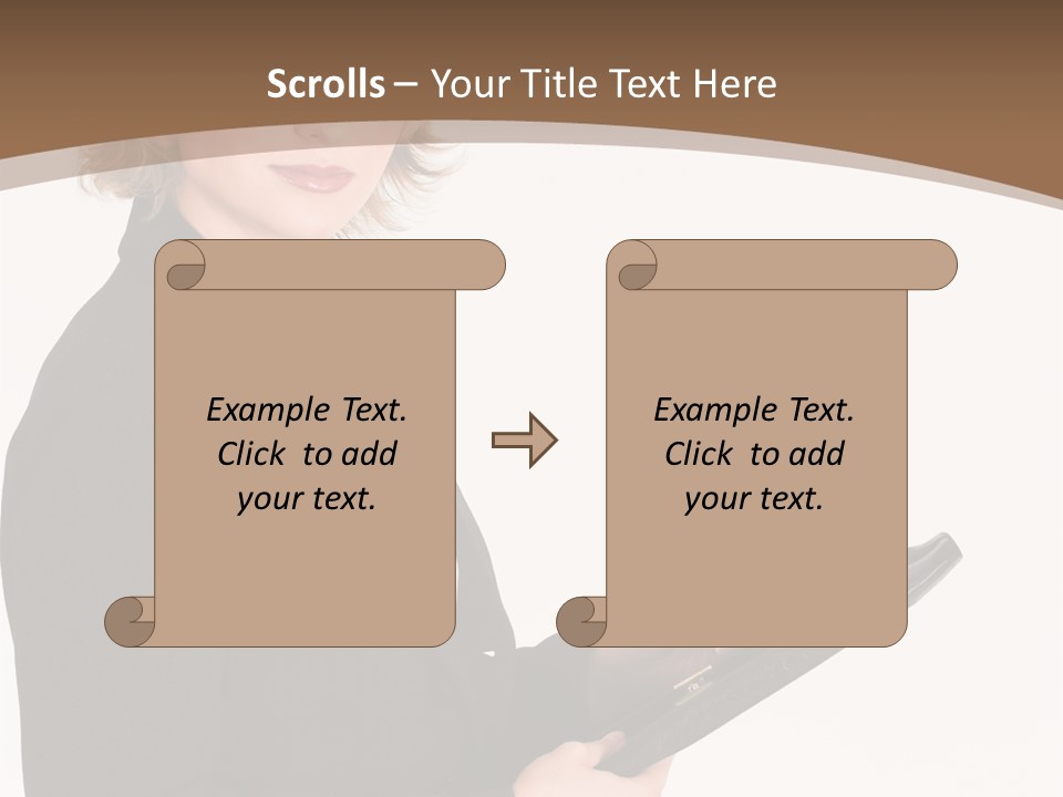 A Woman In A Business Suit Writing On A Clipboard PowerPoint Template