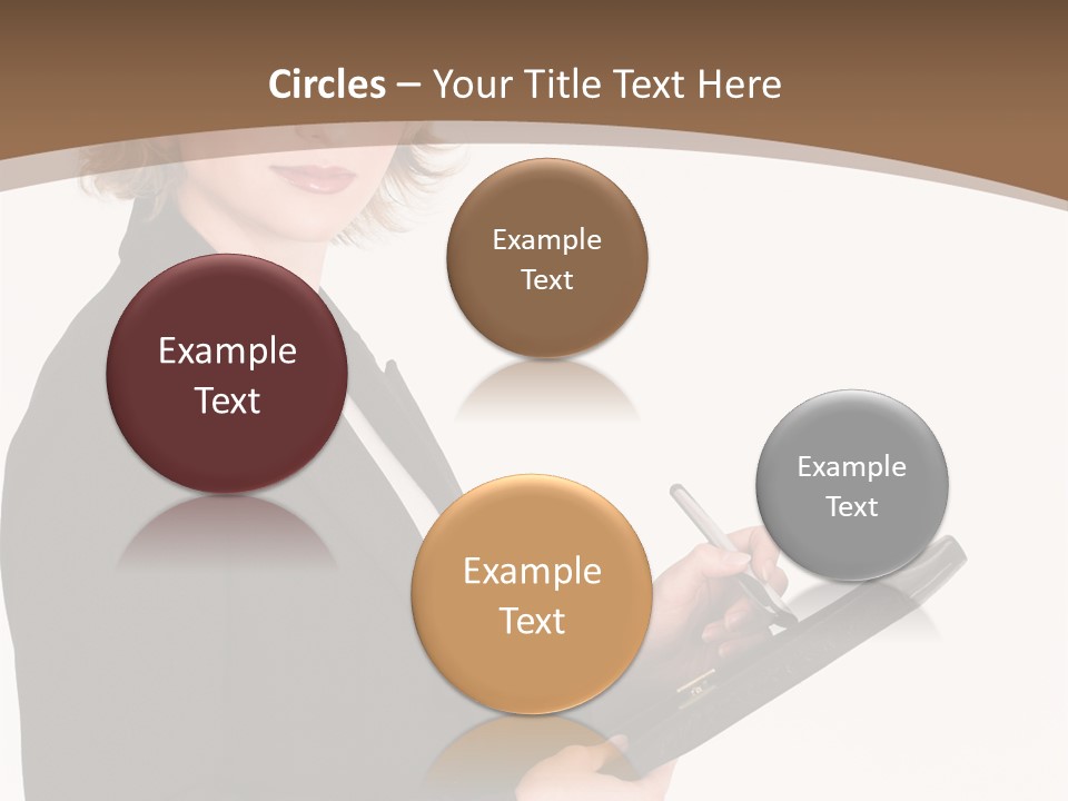 A Woman In A Business Suit Writing On A Clipboard PowerPoint Template