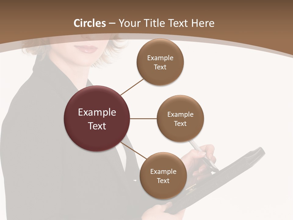 A Woman In A Business Suit Writing On A Clipboard PowerPoint Template