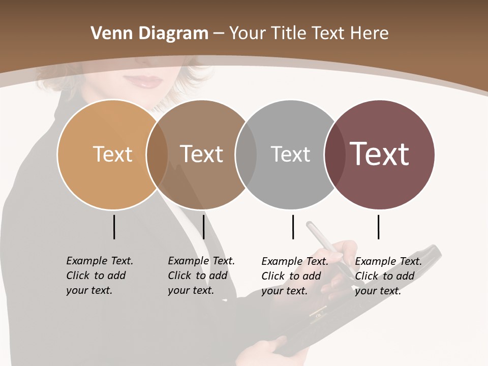 A Woman In A Business Suit Writing On A Clipboard PowerPoint Template