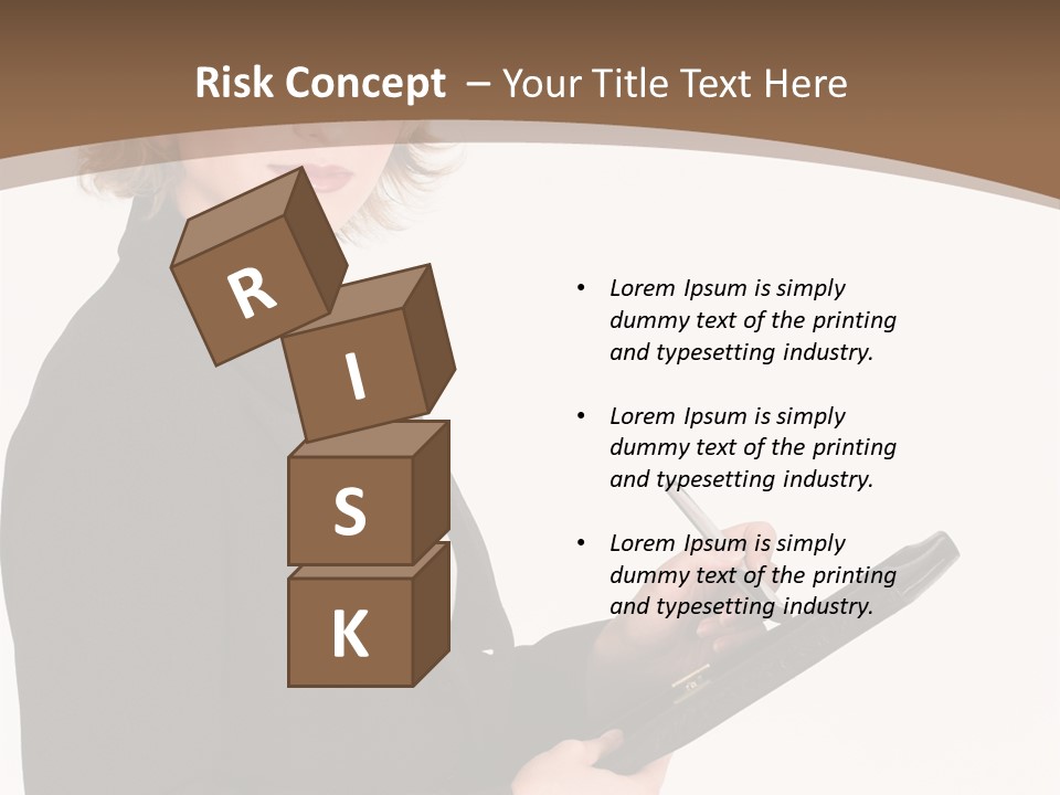 A Woman In A Business Suit Writing On A Clipboard PowerPoint Template