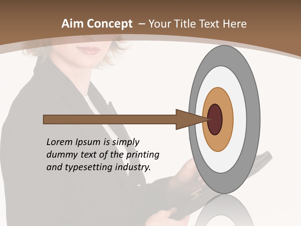 A Woman In A Business Suit Writing On A Clipboard PowerPoint Template