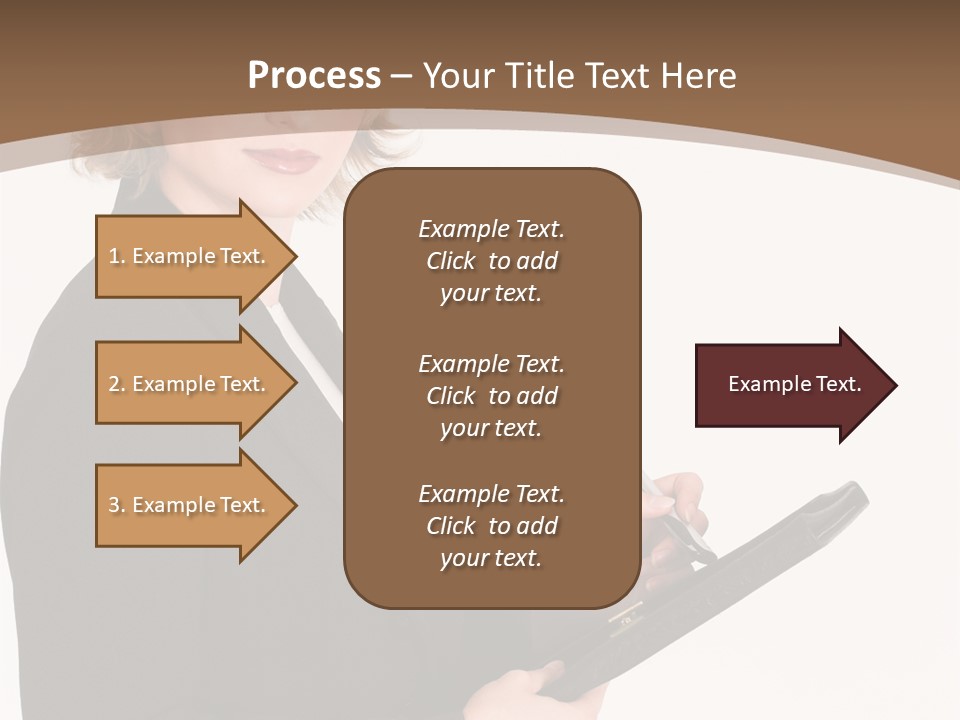 A Woman In A Business Suit Writing On A Clipboard PowerPoint Template